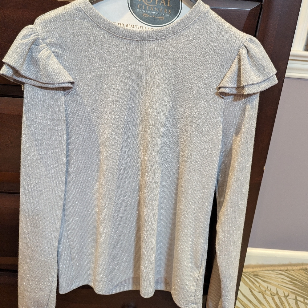 GAP Metallic Gray Knit Top